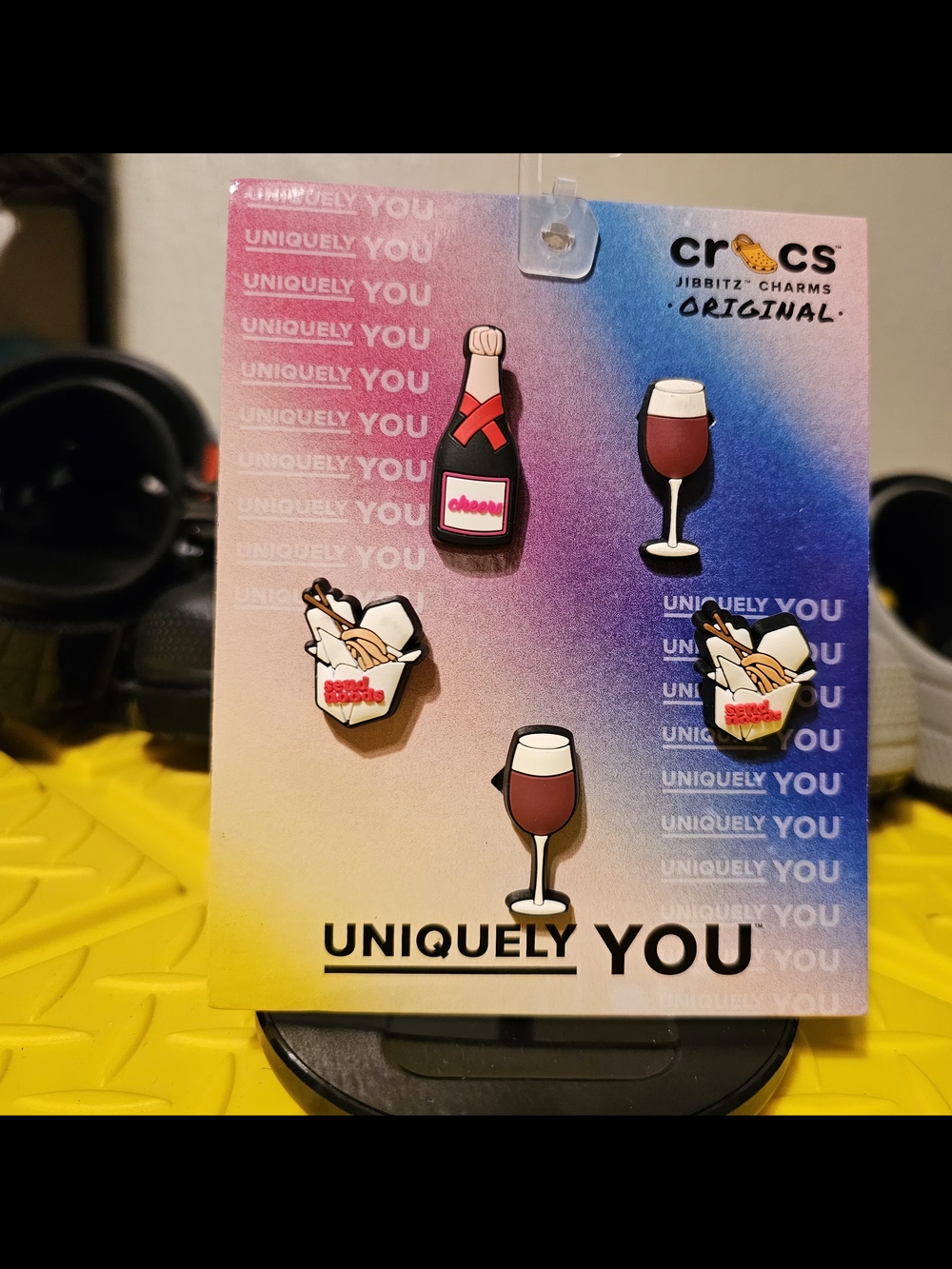 Retired Croc Jibbitz Charms Set - Wine & Takeout